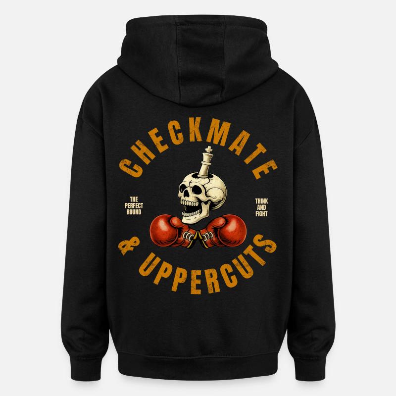 Checkmate & Uppercuts - Oversized Unisex Hoodie - black