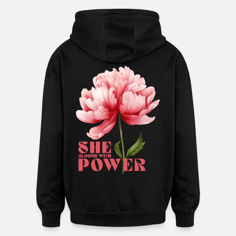 Elle déborde de puissance - Sweat à capuche oversize unisexe - noir