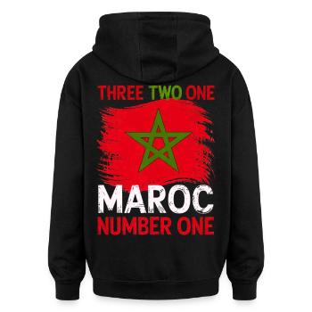 Morocco Flag Moroccan Soccer Supporter for Men  - Sweat à capuche oversize unisexe - noir - Dos - Noah (186cm)