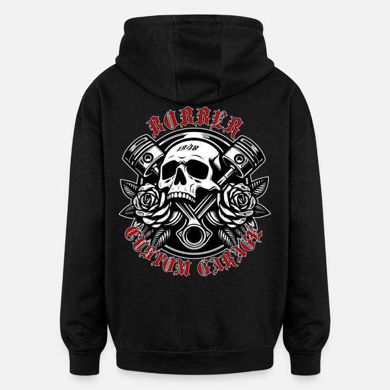 Né de Crank Skull Roses - Sweat à capuche oversize unisexe - noir