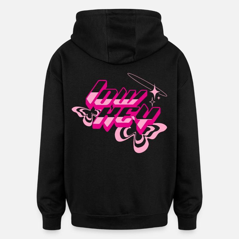 Texte glam néon des années 80 - Sweat à capuche oversize unisexe - noir
