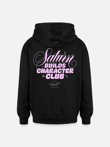 Saturn Charakterclub Print - Oversized Unisex Hoodie - Schwarz