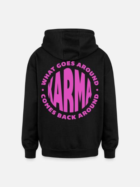 karma - Sweat à capuche oversize unisexe - noir
