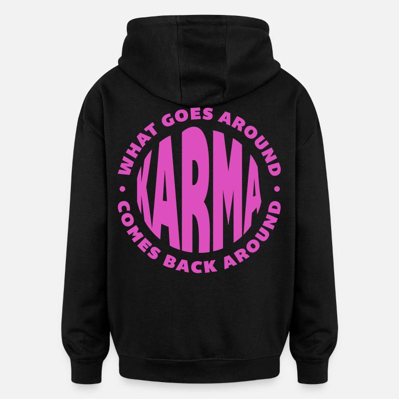 karma - Sweat à capuche oversize unisexe - noir