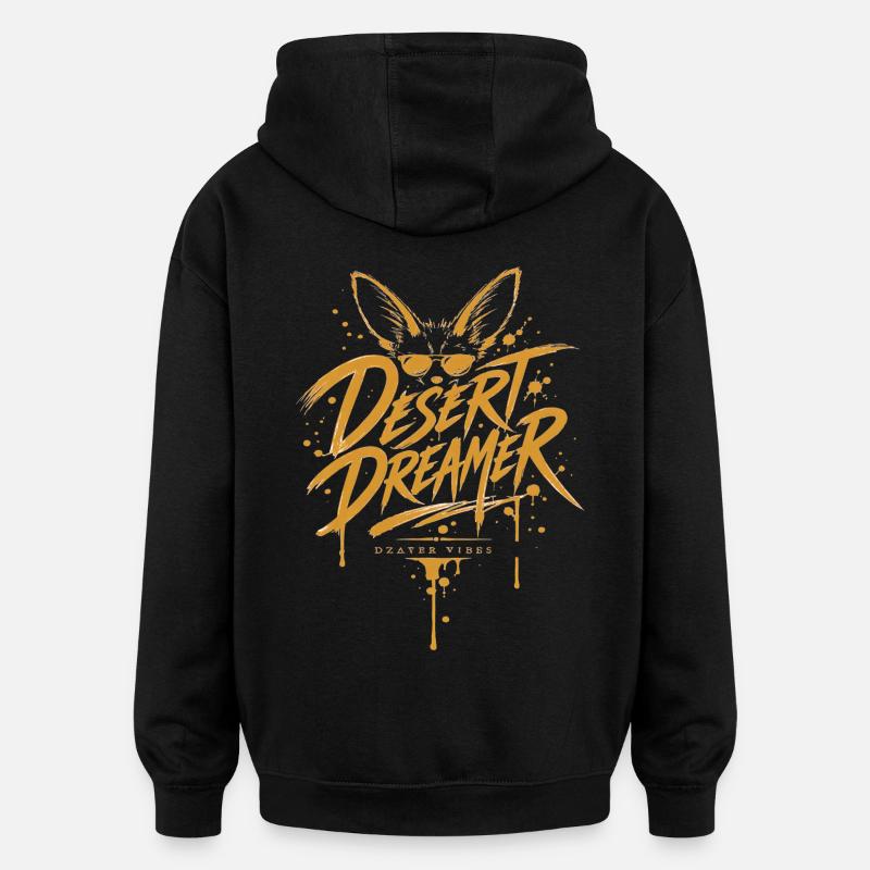 Desert Dreamer Fennec – Dzayer Vibes - Sweat à capuche oversize unisexe - noir