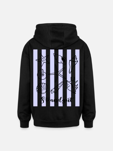 Strandgut Muscheln und Seesterne - Oversized Unisex Hoodie - Schwarz