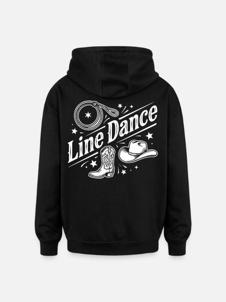 Line Dance Western Motif - Oversized Unisex Hoodie - black