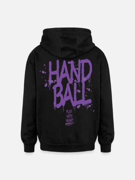 Handball Graffiti with Heart - Oversized Unisex Hoodie - black