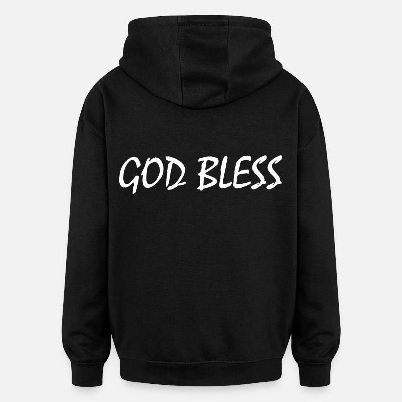 God bless - Oversized Unisex Hoodie - black