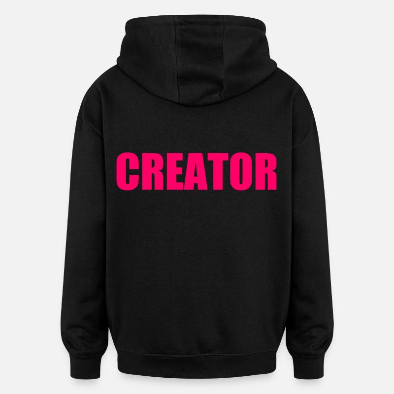 Creator - Sweat à capuche oversize unisexe - noir