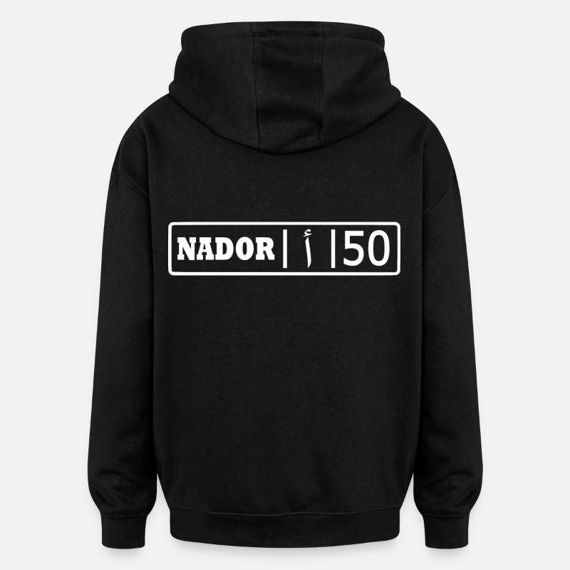 Nador ا 50 - Sweat à capuche oversize unisexe - noir