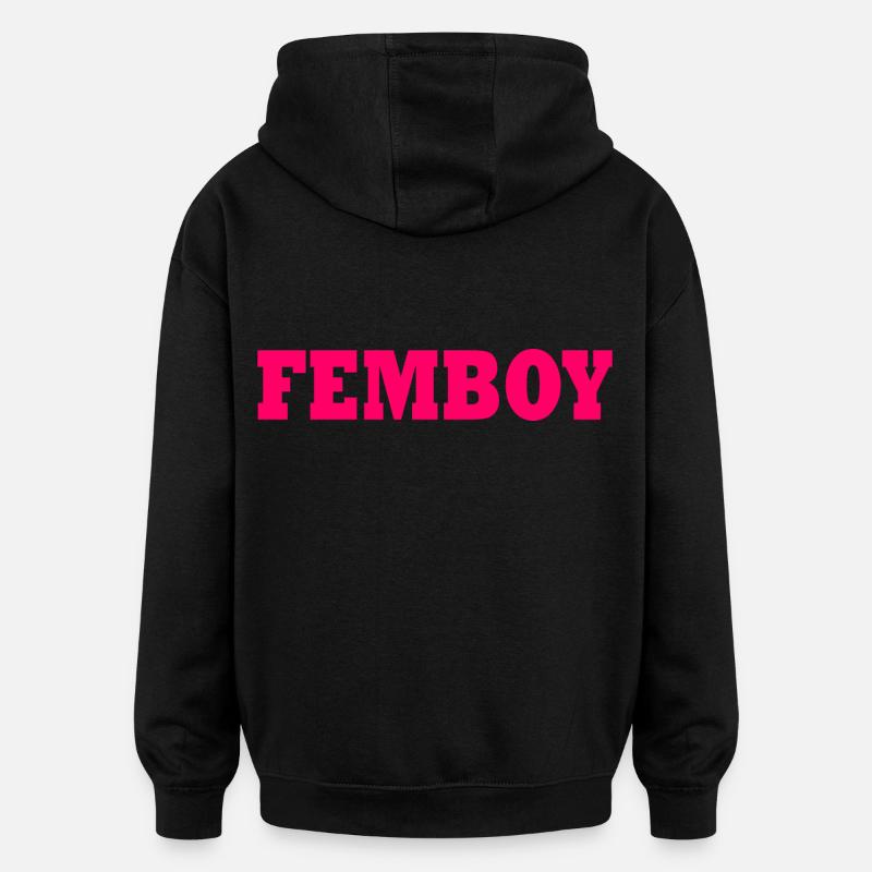 Femboy - Sweat à capuche oversize unisexe - noir