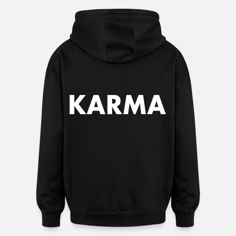 Karma - Sweat à capuche oversize unisexe - noir