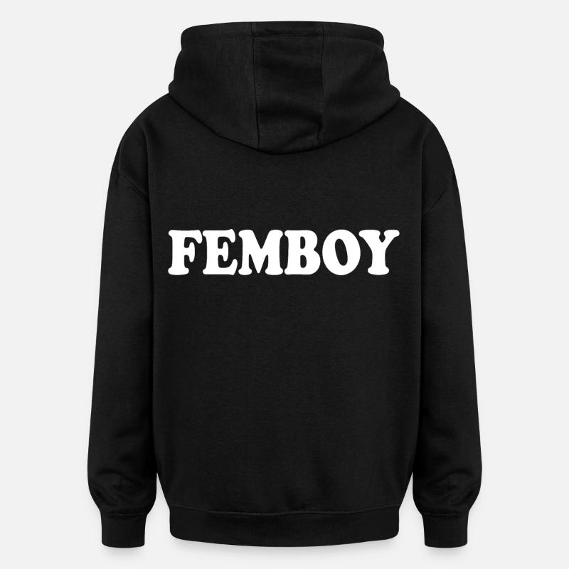 Femboy - Sweat à capuche oversize unisexe - noir