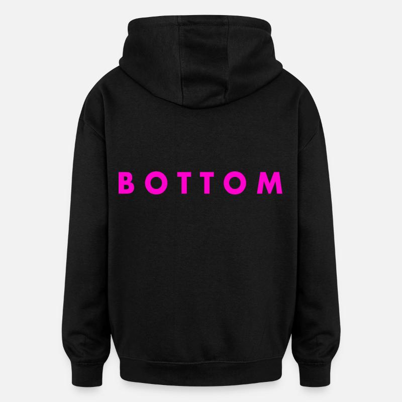 Bottom - Sweat à capuche oversize unisexe - noir