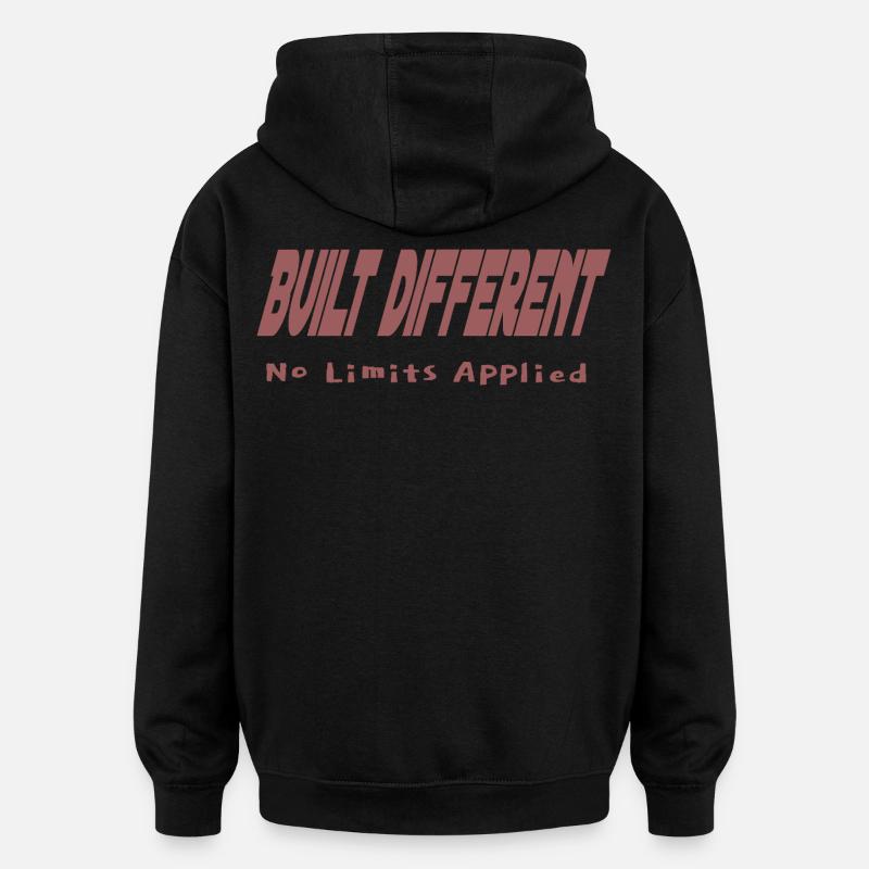 Built Different – No Limits Applied - Oversized Unisex Hoodie - black