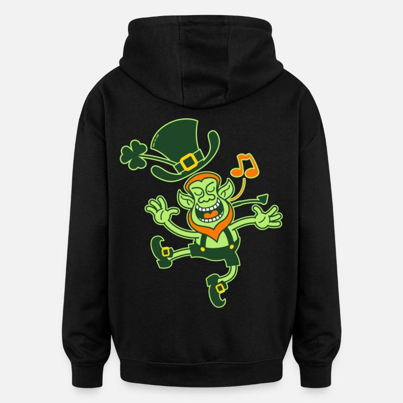 Leprechaun Dancing and Singing - Oversized Unisex Hoodie - black
