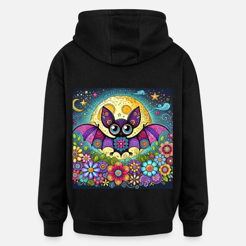 Fledermaus - Oversized Unisex Hoodie - Schwarz