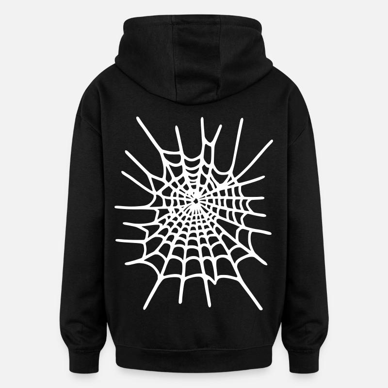 Toile d’araignée - Sweat à capuche oversize unisexe - noir