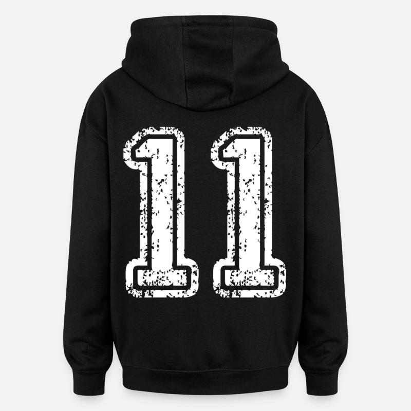 11 - Sweat à capuche oversize unisexe - noir