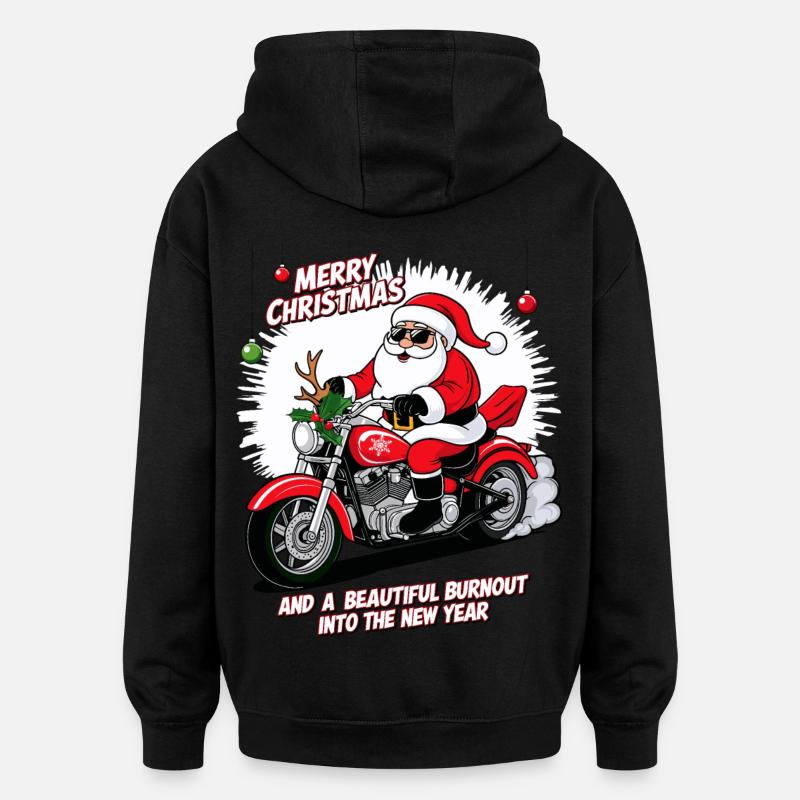 Rocker Weihnachtsmann - Oversized Unisex Hoodie - Schwarz