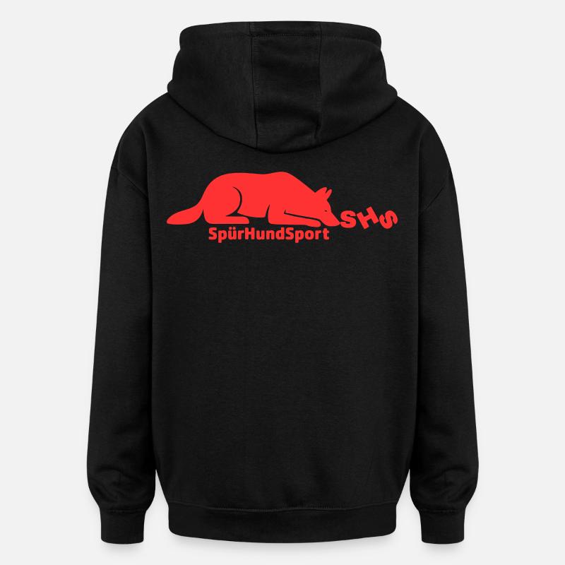 Logo SHS rouge - Sweat à capuche oversize unisexe - noir