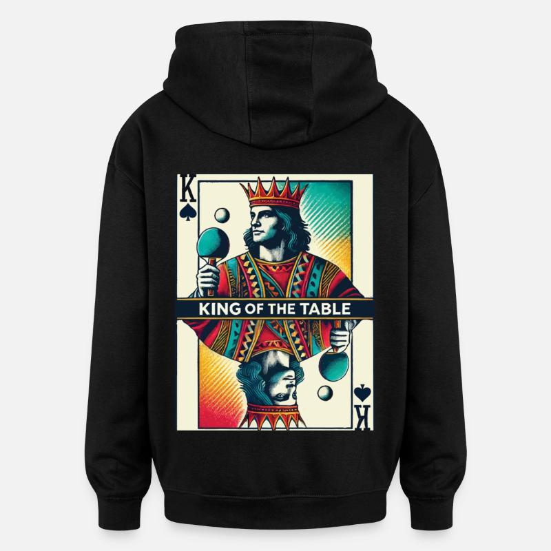 Rétro jouer au ping-pong king - Sweat à capuche oversize unisexe - noir
