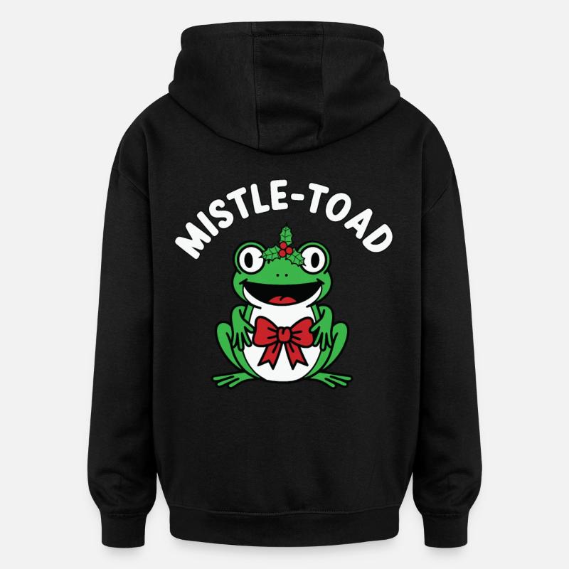 gui-crapaud drôle Noël grenouille Noël - Sweat à capuche oversize unisexe - noir