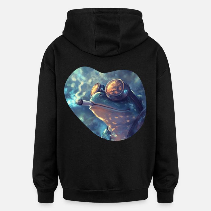 Psychedelic Frog Stoner : Cannabis pur - Sweat à capuche oversize unisexe - noir
