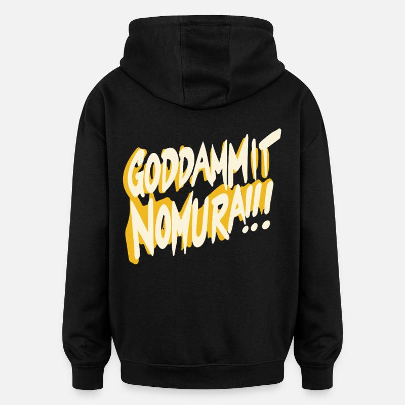Goddammit Nomura – Design jaune - Sweat à capuche oversize unisexe - noir