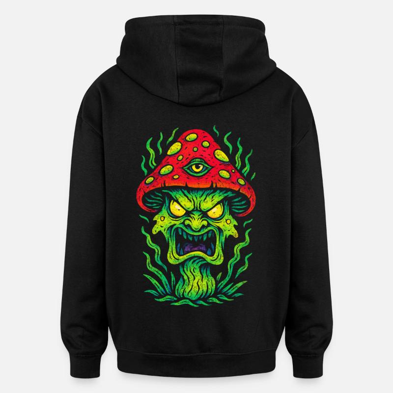 Psycho Toadstool with Third Eye - Oversized Unisex Hoodie - black