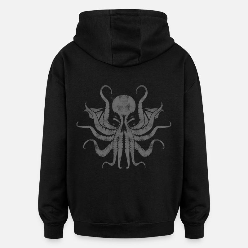 Cthulhu Graffiti - Sweat à capuche oversize unisexe - noir