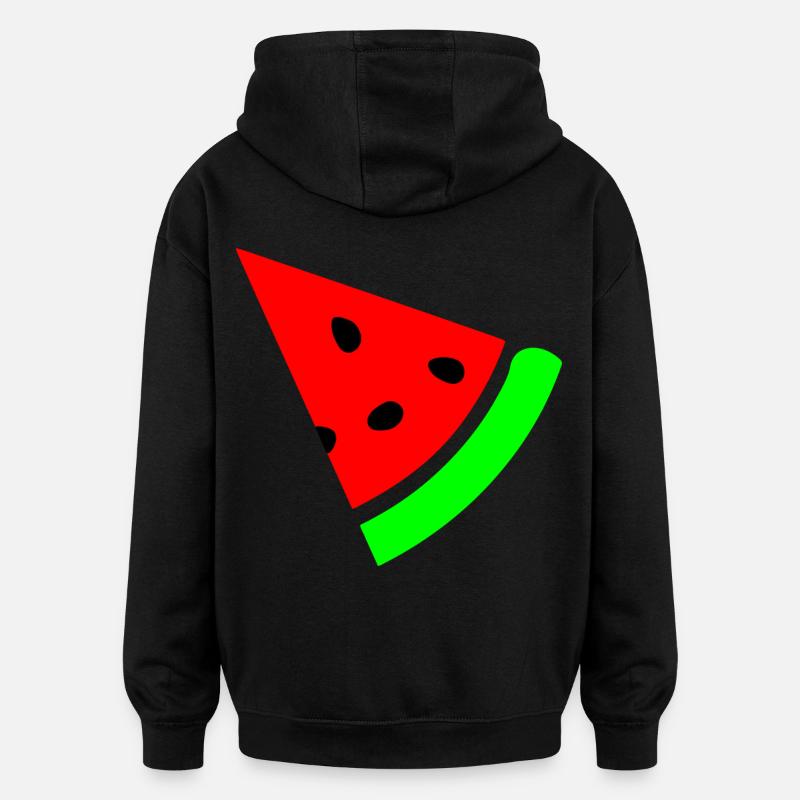 Pastèque - Sweat à capuche oversize unisexe - noir