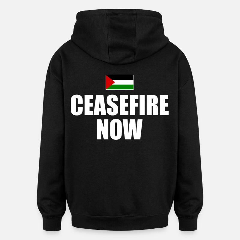 ceasefire now - Sweat à capuche oversize unisexe - noir