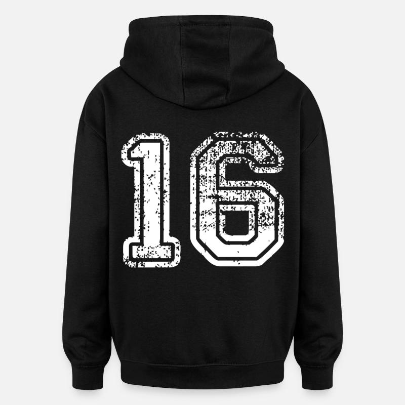 16 - Sweat à capuche oversize unisexe - noir