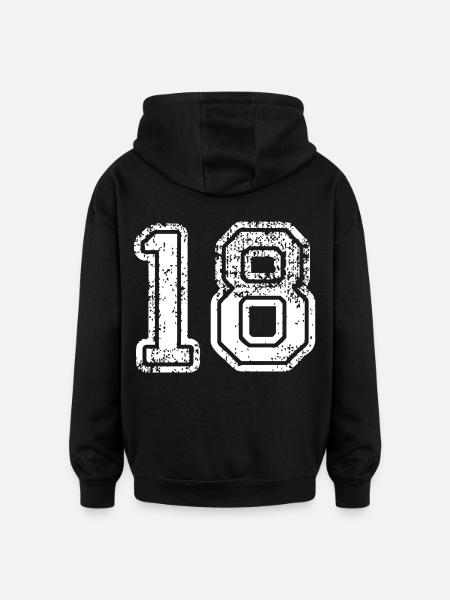 18 - Sweat à capuche oversize unisexe - noir