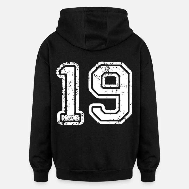 19 - Sweat à capuche oversize unisexe - noir