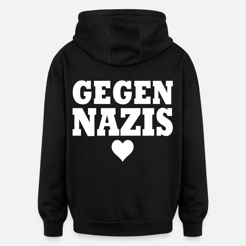 Gegen nazis - Oversized Unisex Hoodie - Schwarz