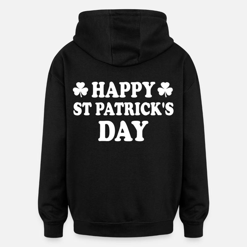 st patricks day - Sweat à capuche oversize unisexe - noir