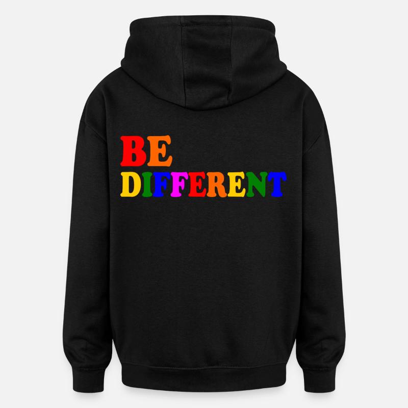 Be different - Sweat à capuche oversize unisexe - noir