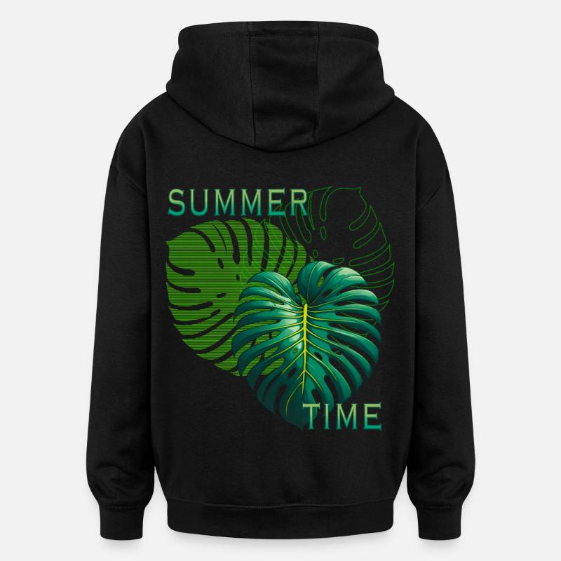 heure d'été - Sweat à capuche oversize unisexe - noir