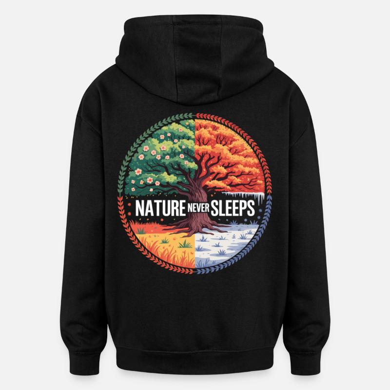 Chemise Nature Four Seasons - Sweat à capuche oversize unisexe - noir
