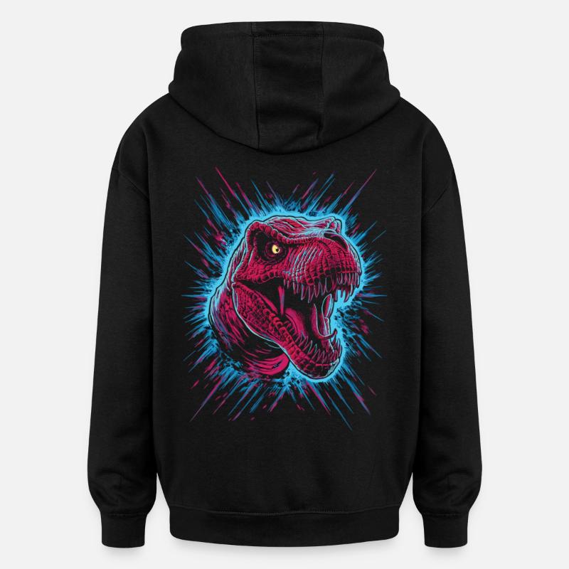 T-Rex Power pur - Oversized Unisex Hoodie - Schwarz