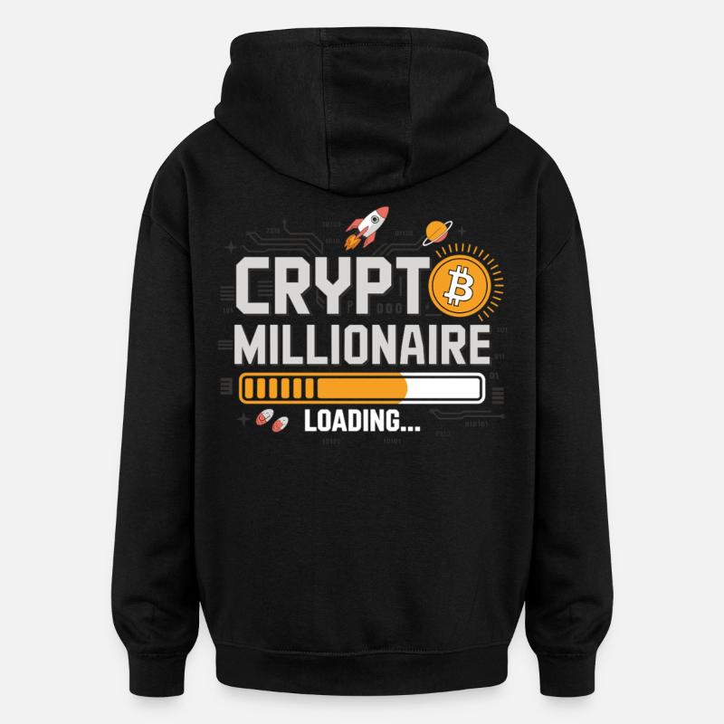 Crypto Loading – Werde Millionär - Oversized Unisex Hoodie - Schwarz