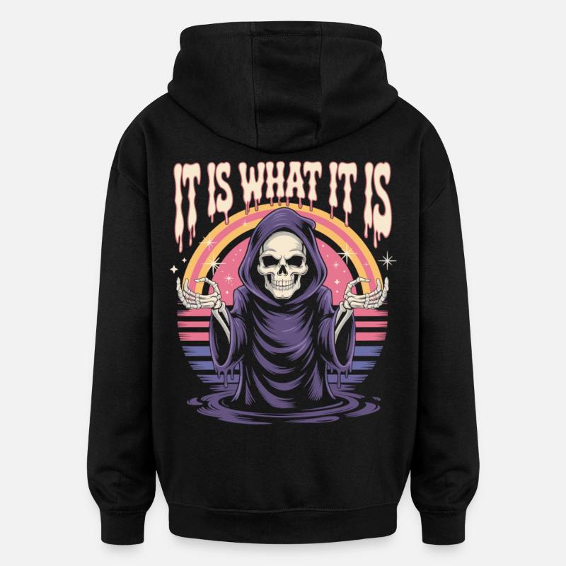 Grim Reaper Chemise Rétro Dicton - Sweat à capuche oversize unisexe - noir