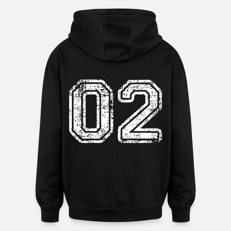02 - Sweat à capuche oversize unisexe - noir