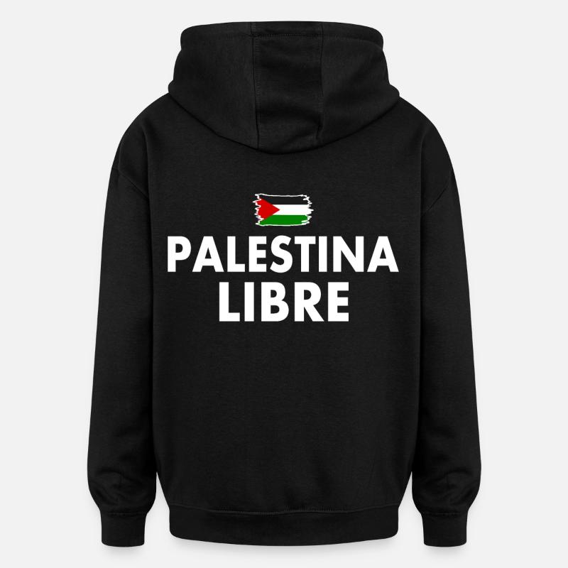 palestina libre - Sweat à capuche oversize unisexe - noir
