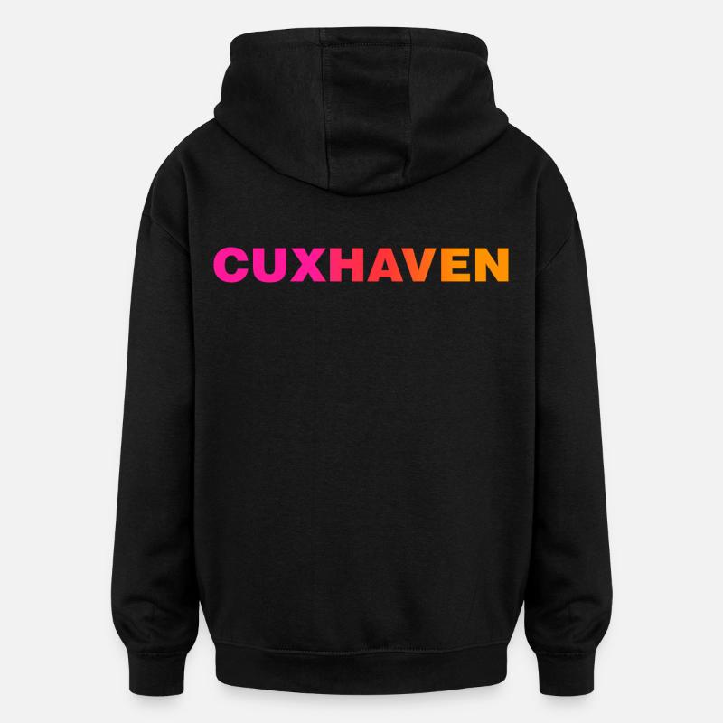 Cuxhaven - Sweat à capuche oversize unisexe - noir