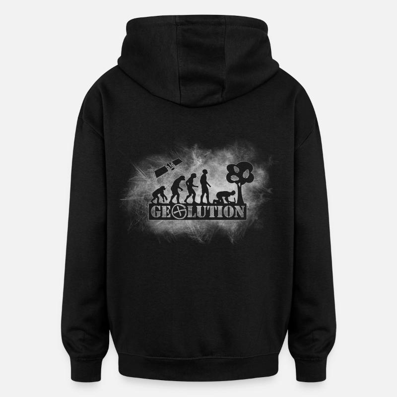 Geolution-light-grunge - Sweat à capuche oversize unisexe - noir