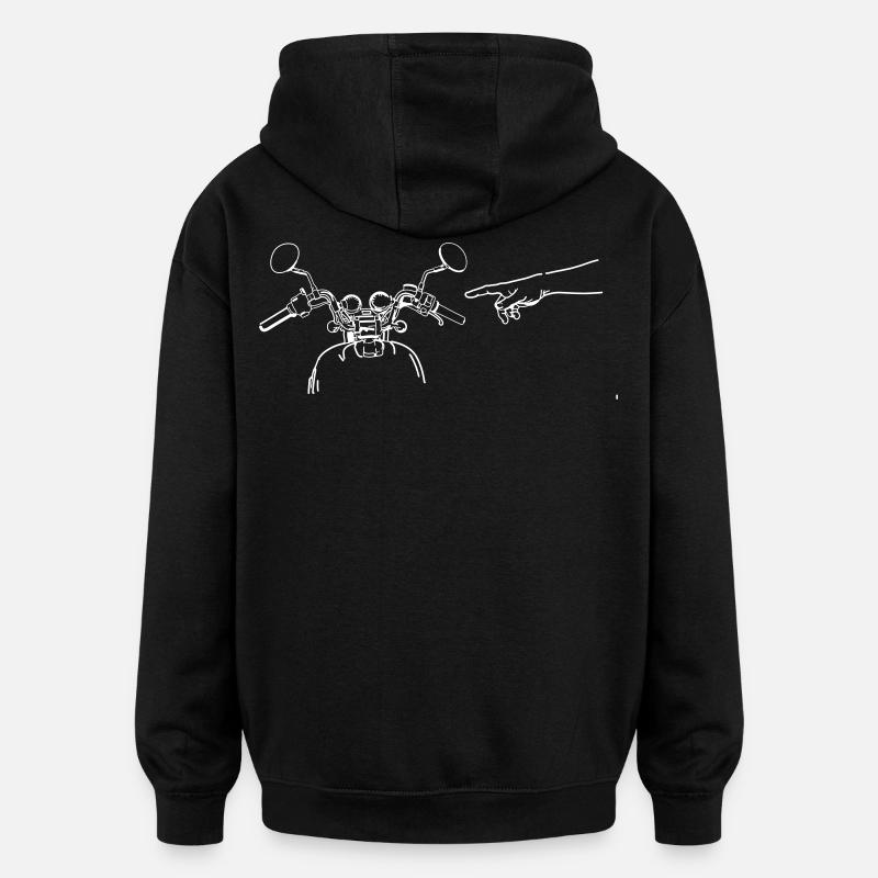 Index de guidon de moto Dieu - Sweat à capuche oversize unisexe - noir